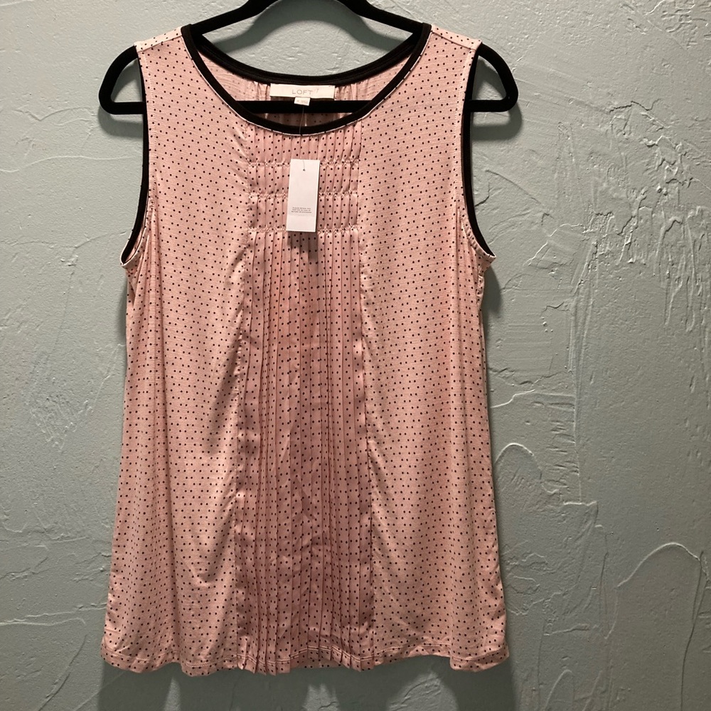 Ann Taylor Loft- NWT- Pink w Black Polka Dots